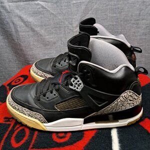 Size 13 Air Jordan Men Spizike 315371-034 Sneakers Black Cement Basketball Shoes